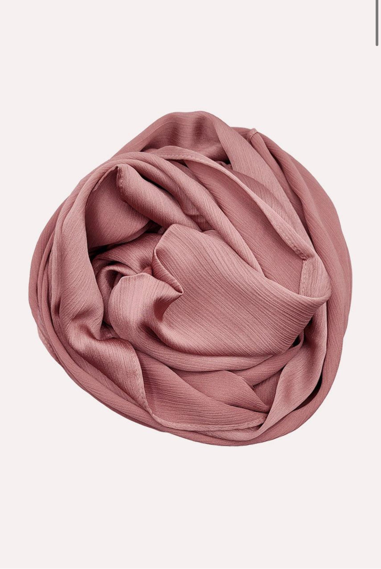 Silk Satin Crinkle Hijab - Rose