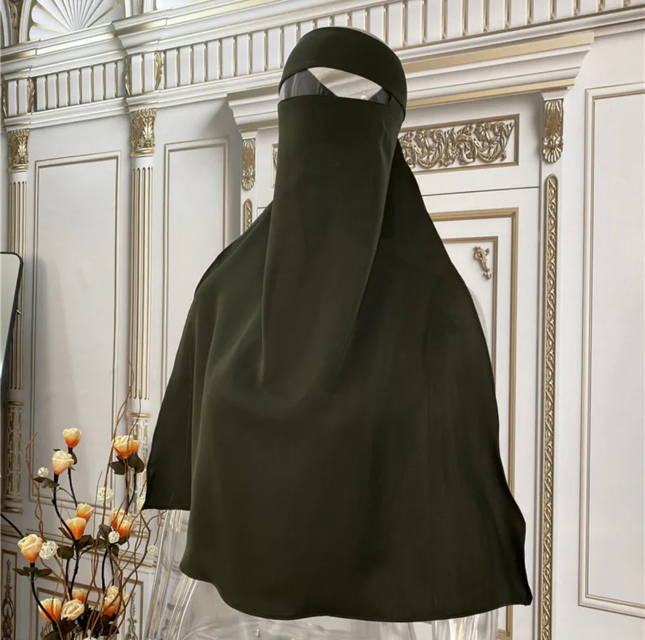 SINGLE LAYER NIQAB - Forest Green