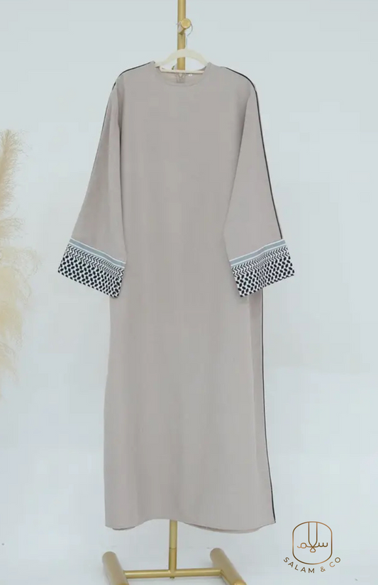 Keffiyeh Linen Abaya