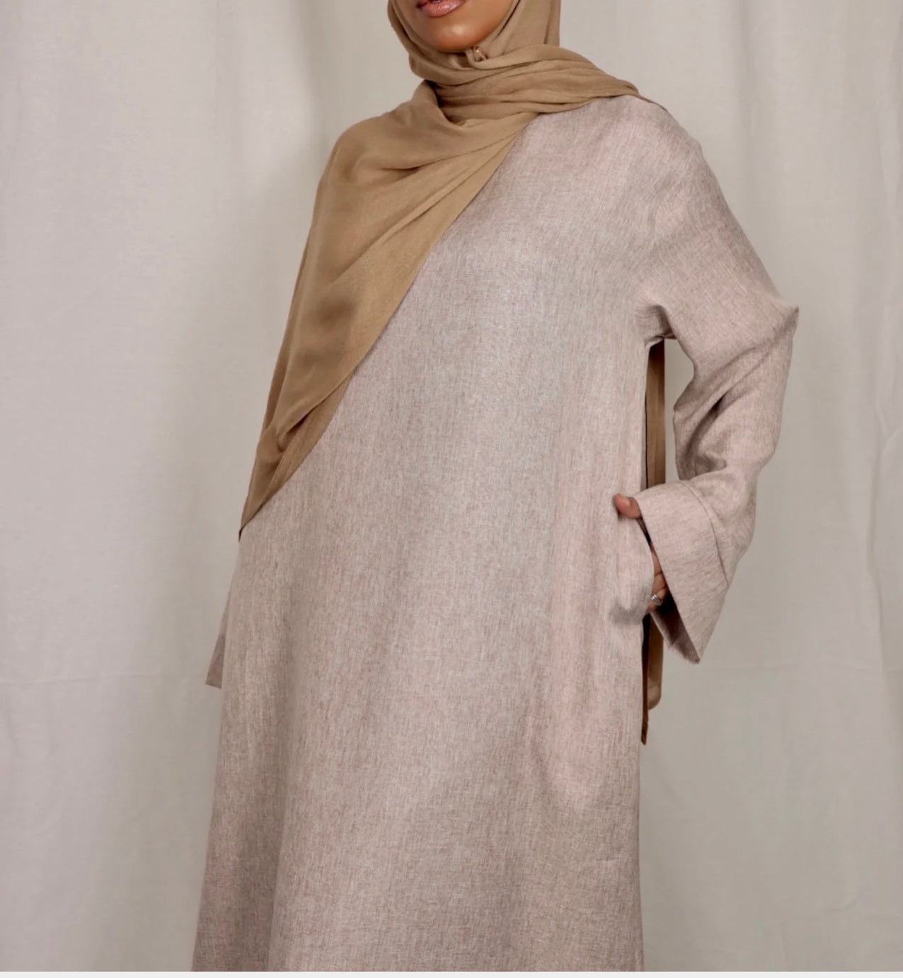 Linen Abaya- Sand