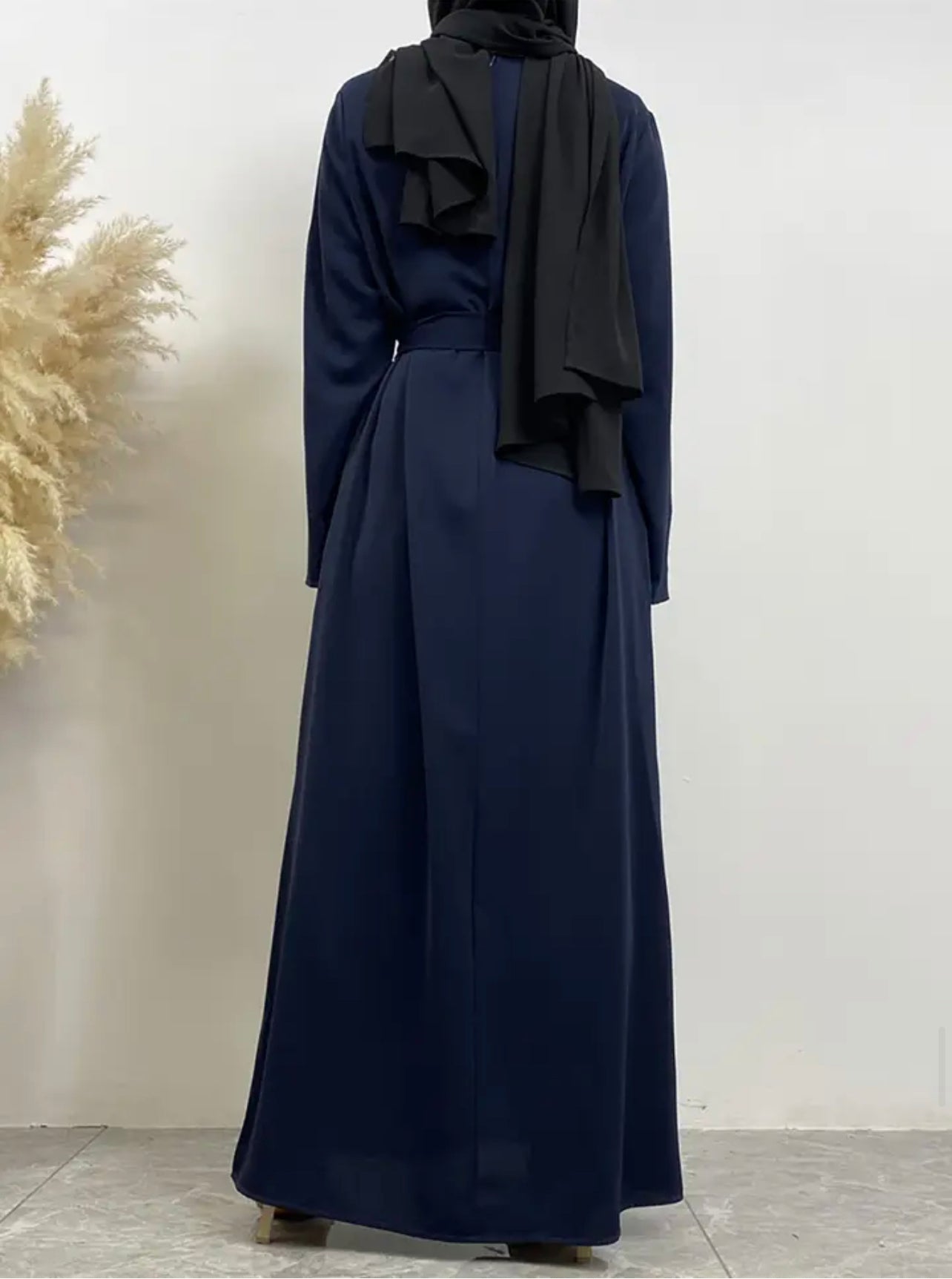 Classic Closed Abaya- Navy Blue