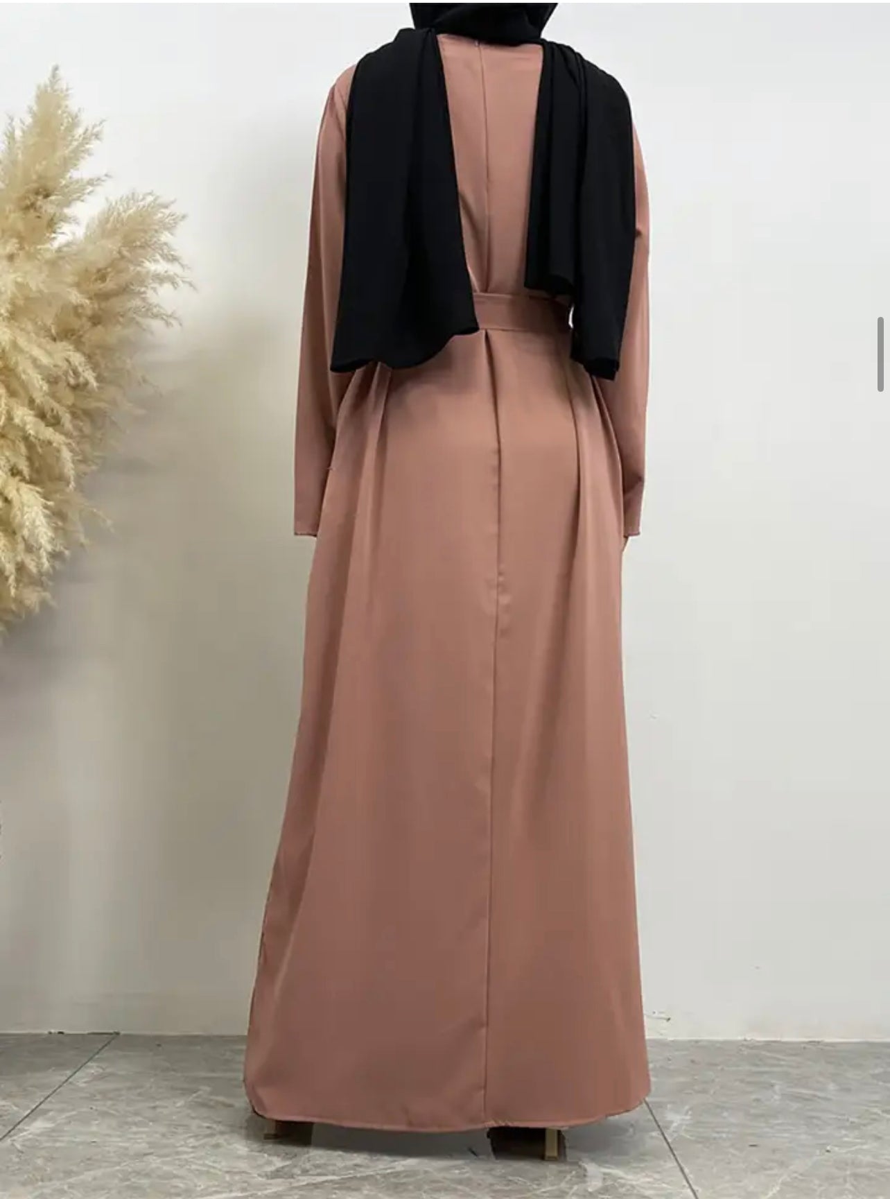 Classic Closed Abaya - Rose Pink