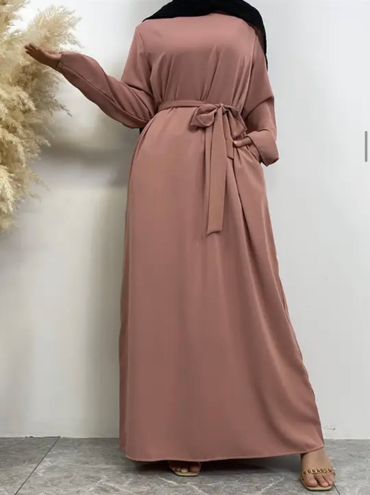 Classic Closed Abaya - Rose Pink
