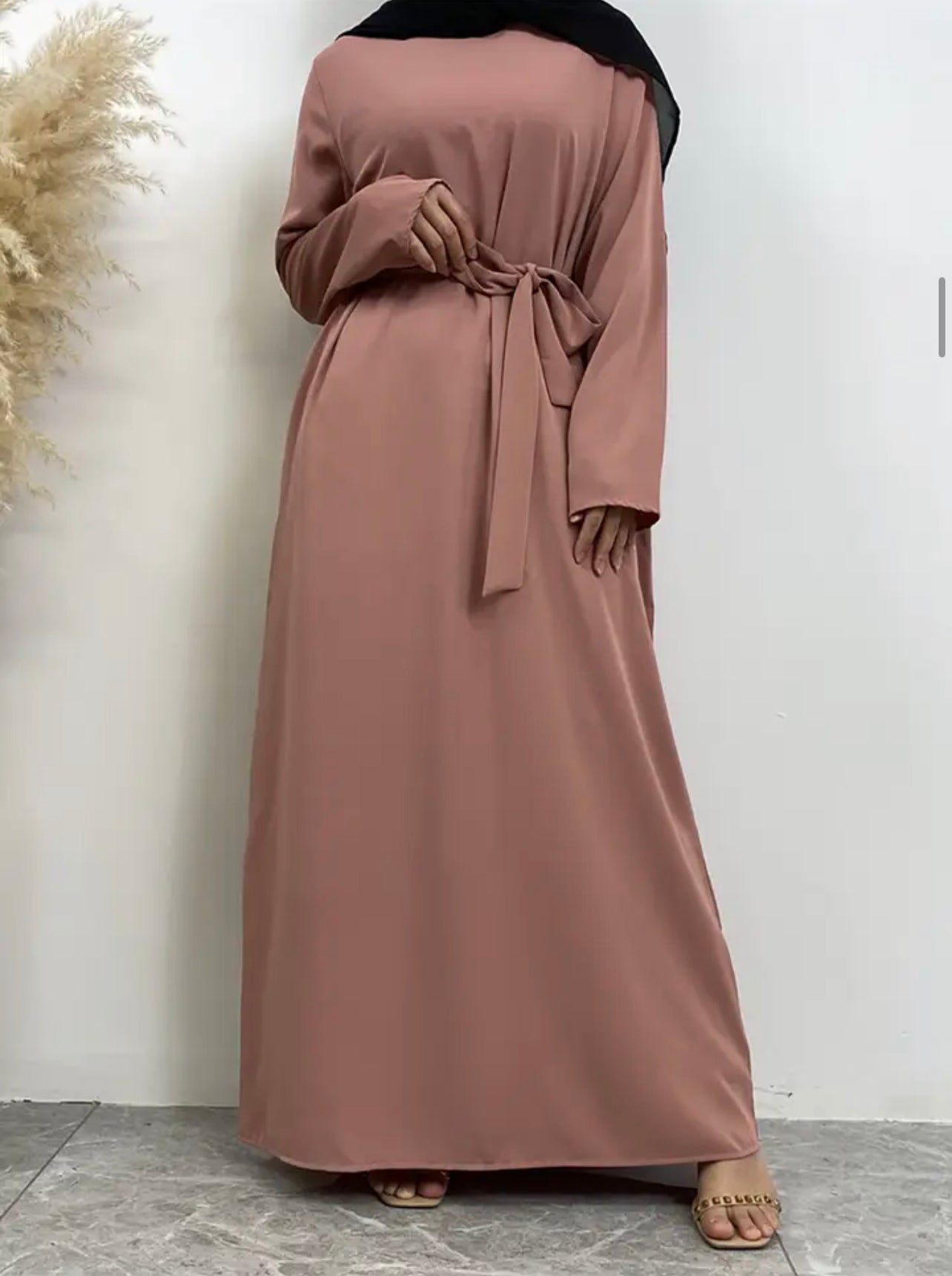 Classic Closed Abaya - Rose Pink
