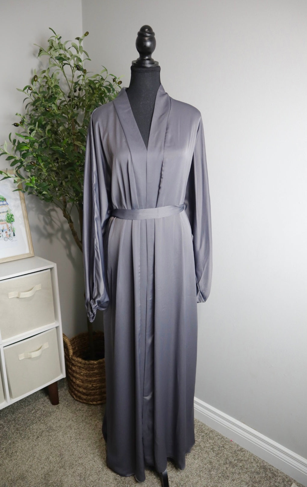 Open Textures Abaya - Slate Grey - Salam Fashion