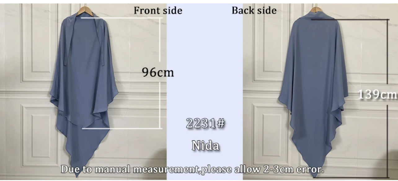 DIAMOND KHIMAR- SKY BLUE - Salam Fashion