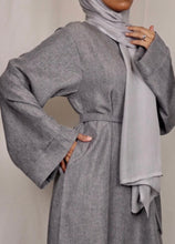 Linen Abaya - Charcoal - Salam Fashion