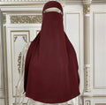 SINGLE LAYER NIQAB- Burgundy