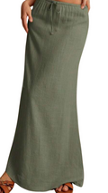 Linen Blend Maxi Skirt - Salam Fashion