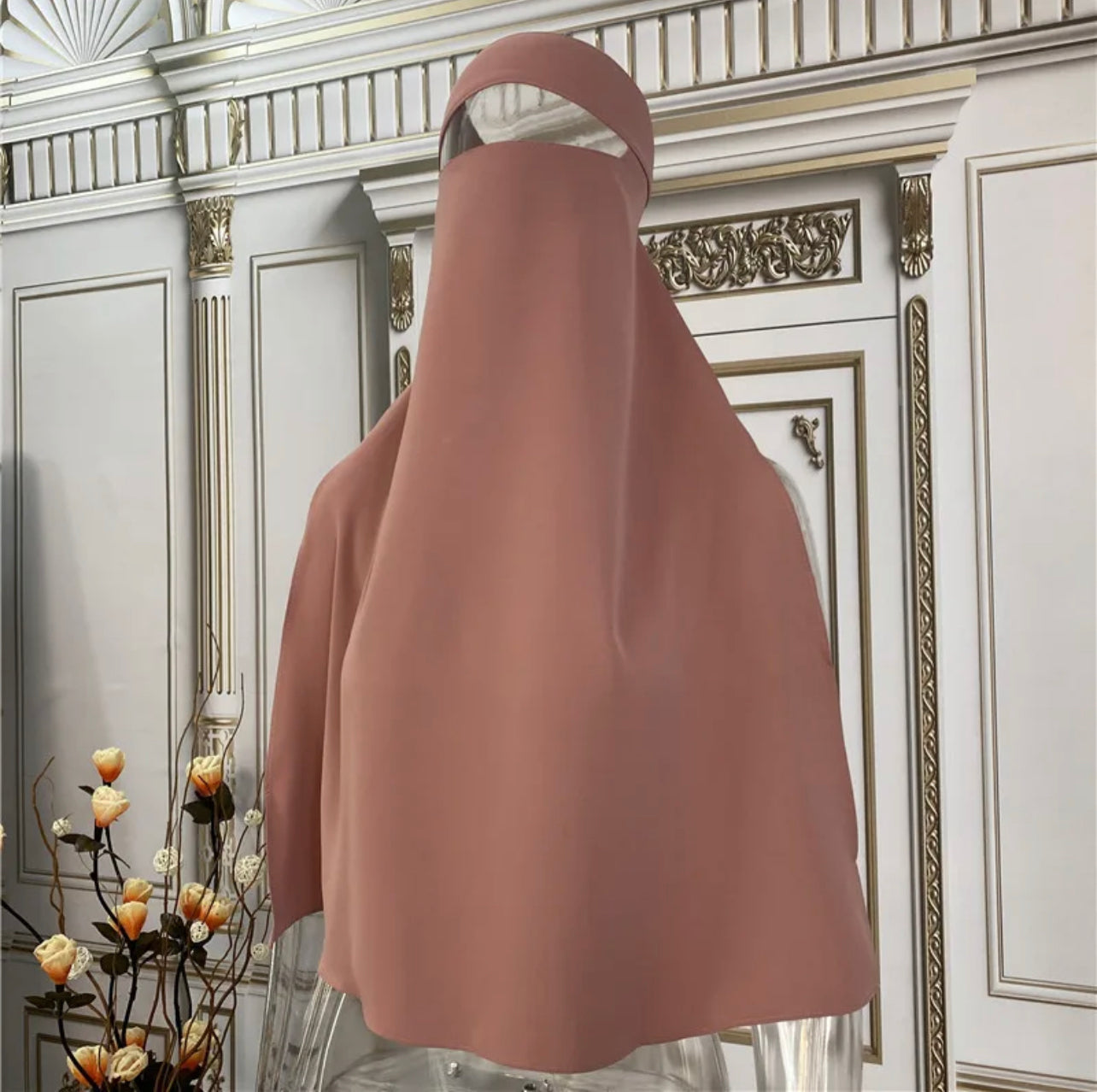 SINGLE LAYER NIQAB- Blush Pink
