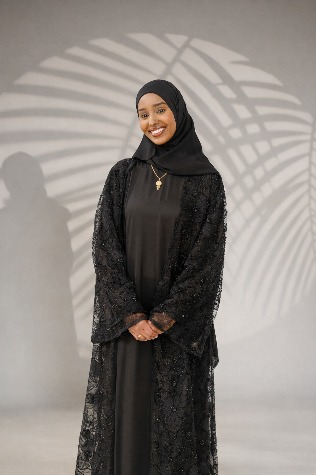 Floral Embellished Abaya Set - Salam Fashion
