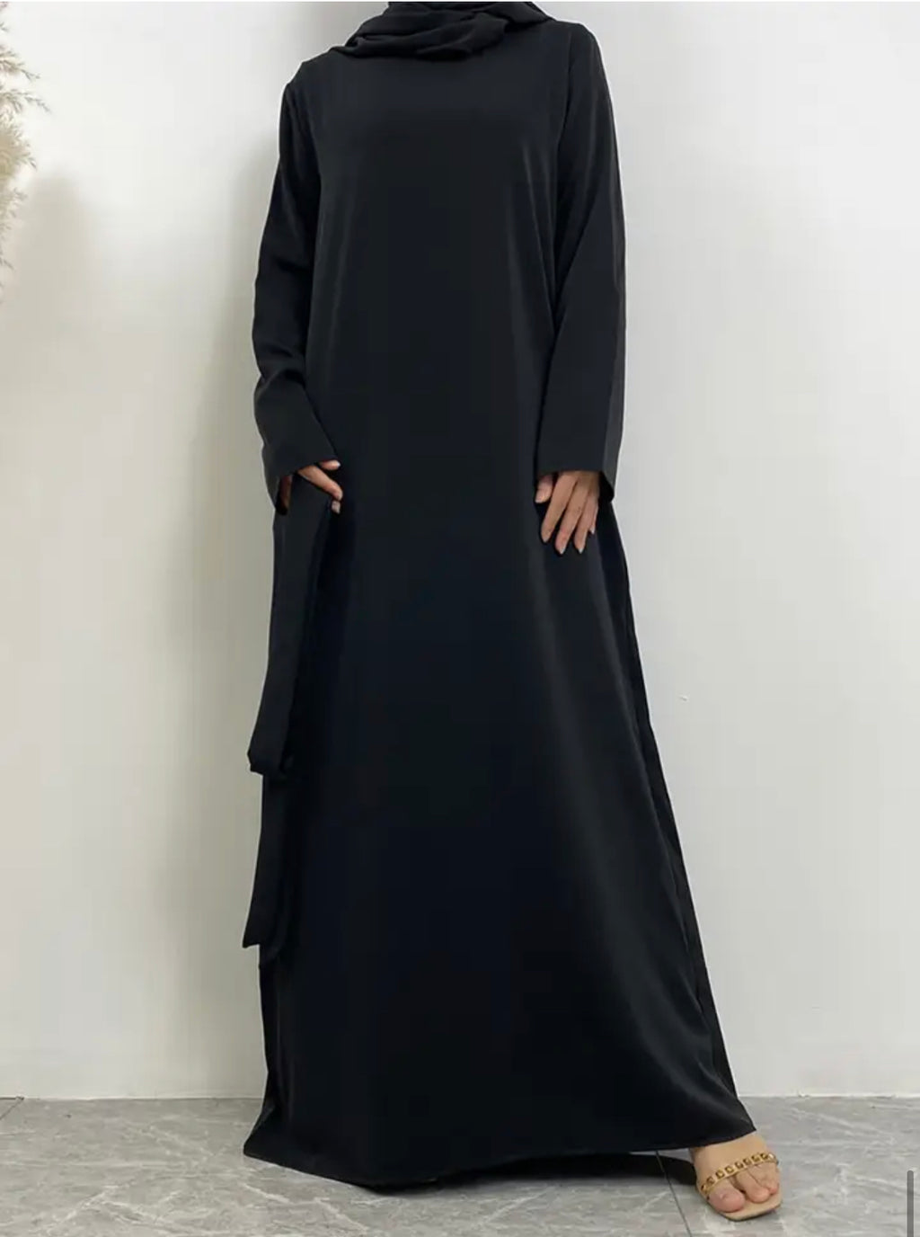 Classic Closed Abaya- Black - Salam Fashion