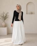 The Noor Gathered Maxi Skirt – Ivory