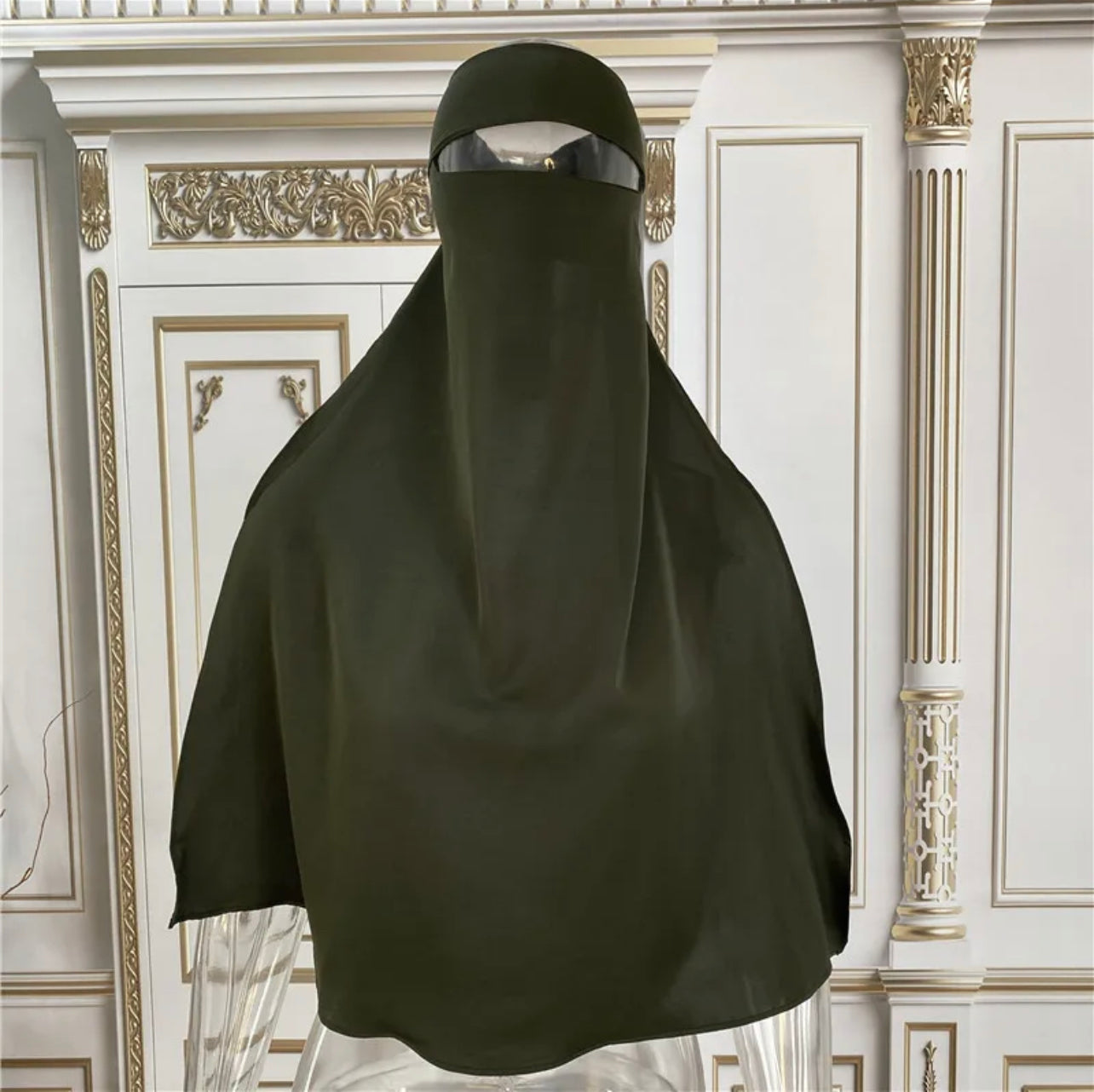 SINGLE LAYER NIQAB - Forest Green