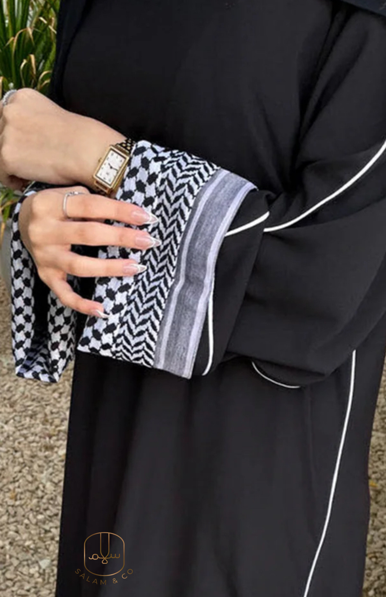 Keffiyeh Linen Abaya