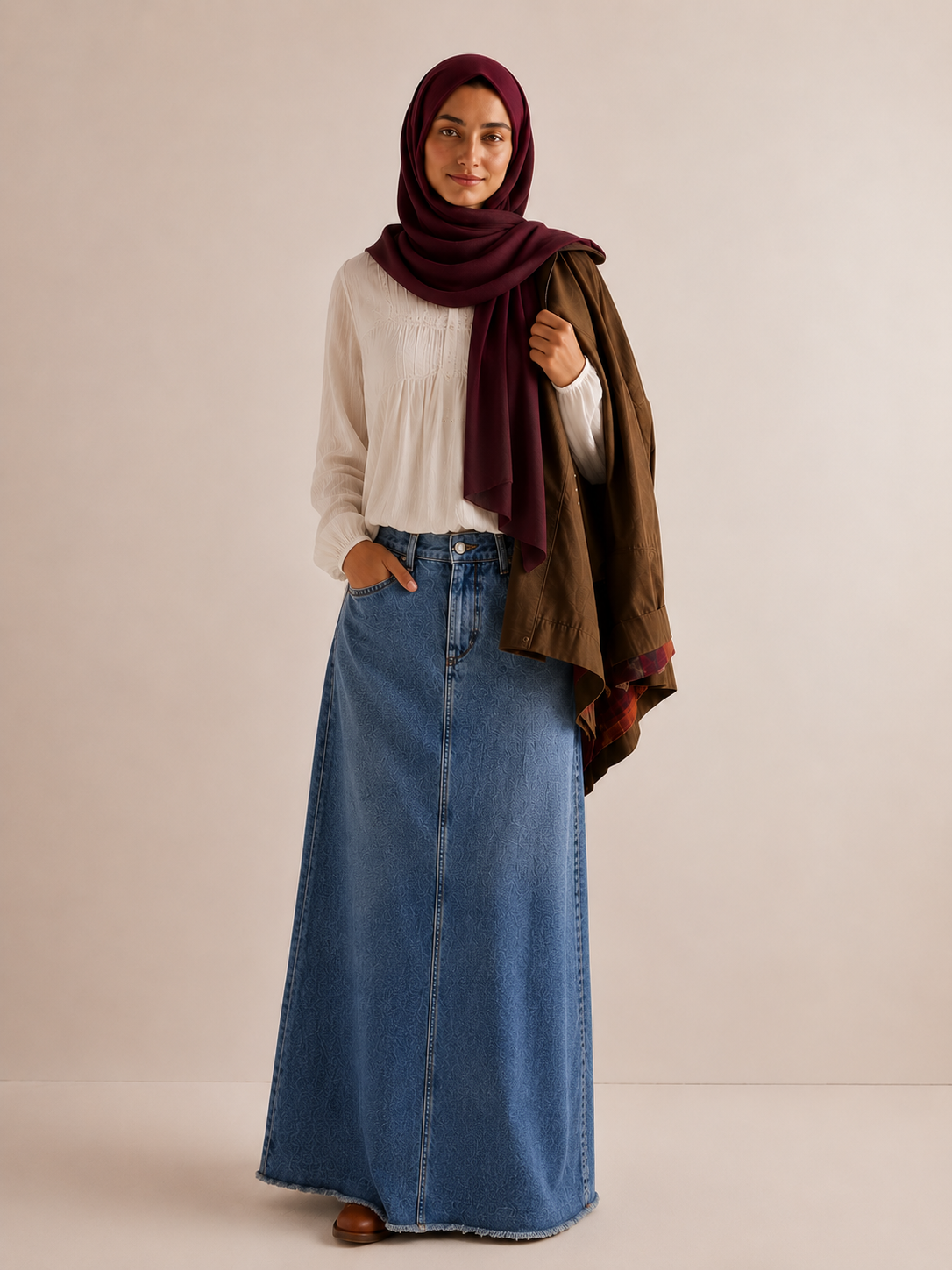 Denim Maxi Skirt