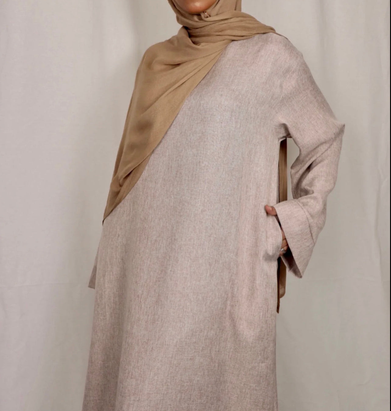 Linen Abaya- Sand - Salam Fashion
