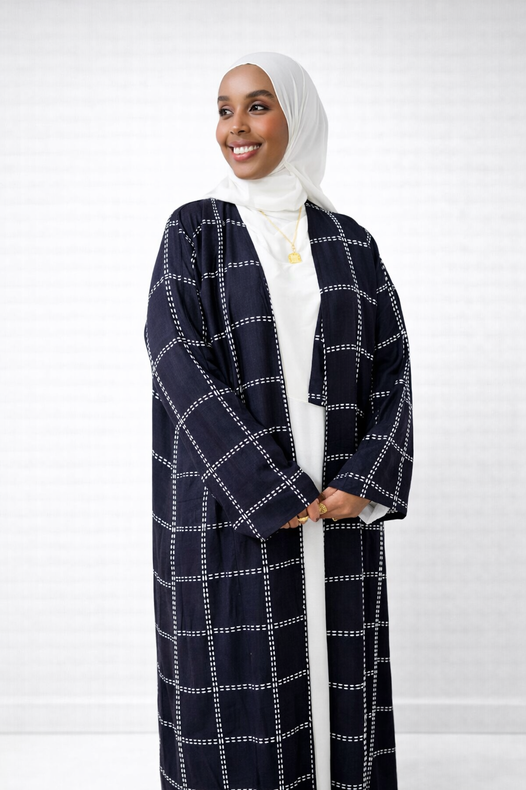 Pinstripe Abaya Set – 3 Piece - Salam Fashion