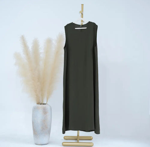 ARMY GREEN INNER ABAYA SLIP - Salam Fashion