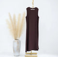 CHOCOLATE BROWN INNER ABAYA SLIP DRESS - SLEEVELESS