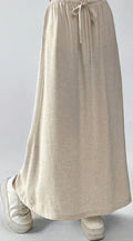 Linen Blend Maxi Skirt