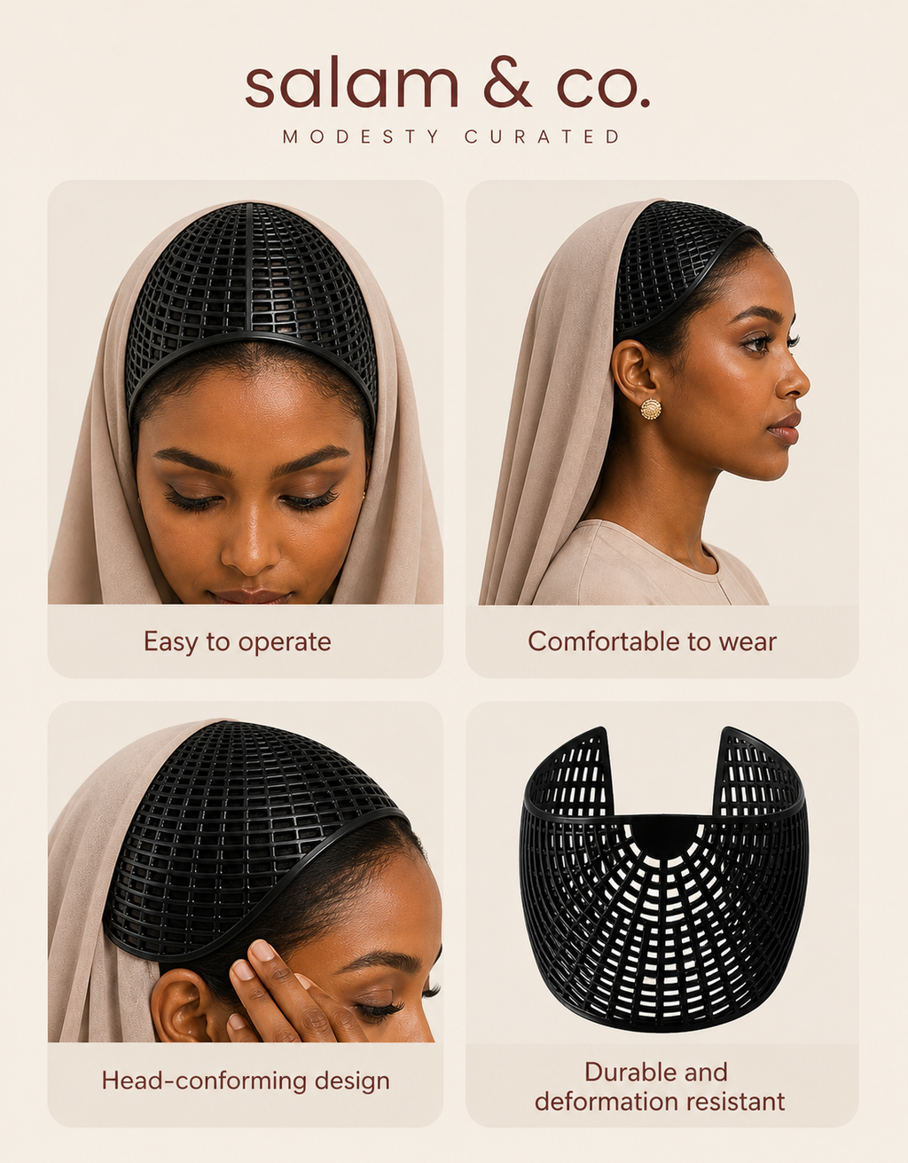 Noor Sculpt Hijab Cap - Salam Fashion