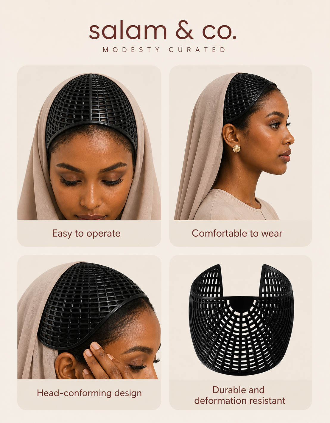 Noor Sculpt Hijab Cap - Salam Fashion