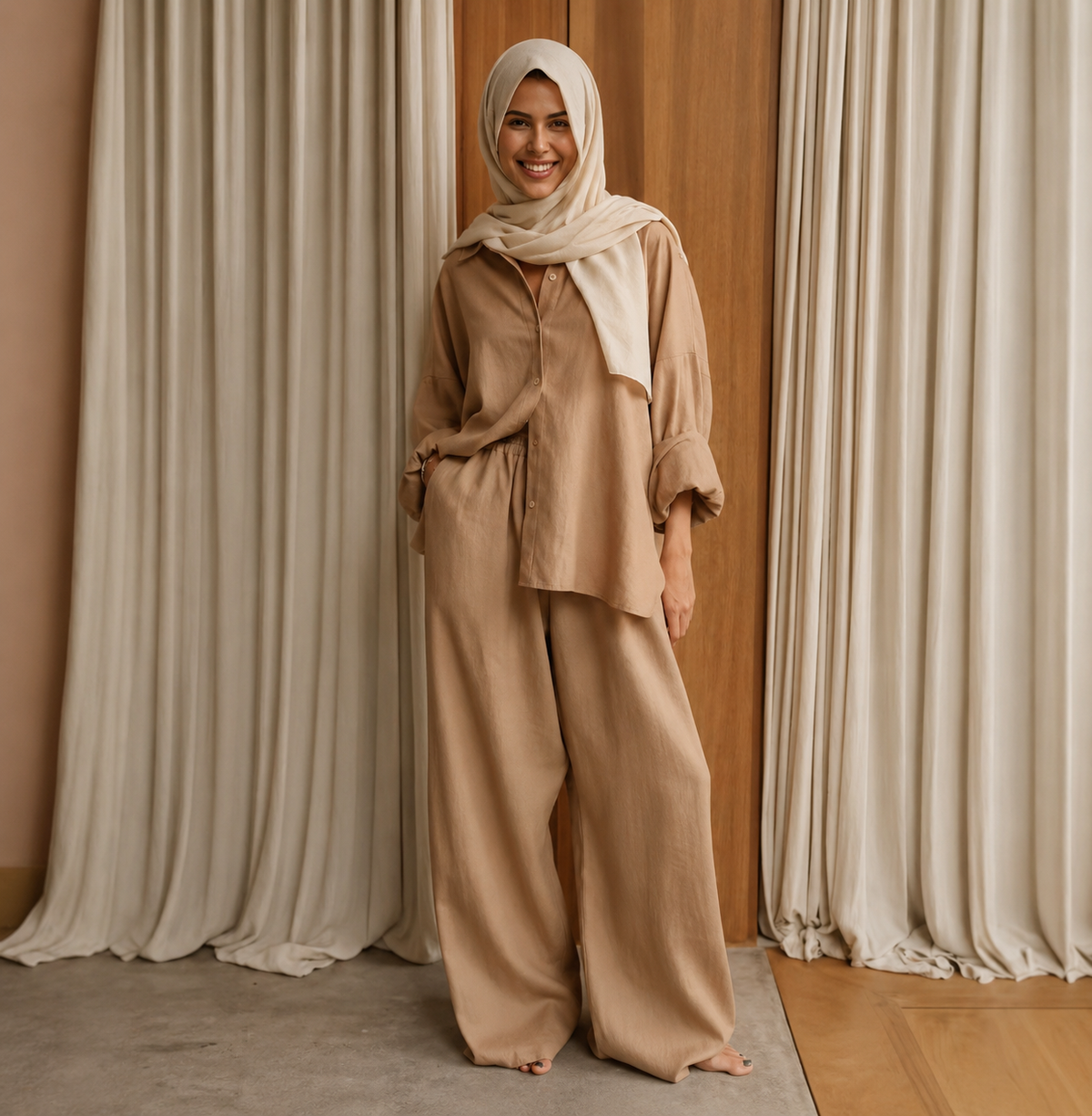 Sahar Relaxed Linen Set - Salam Fashion