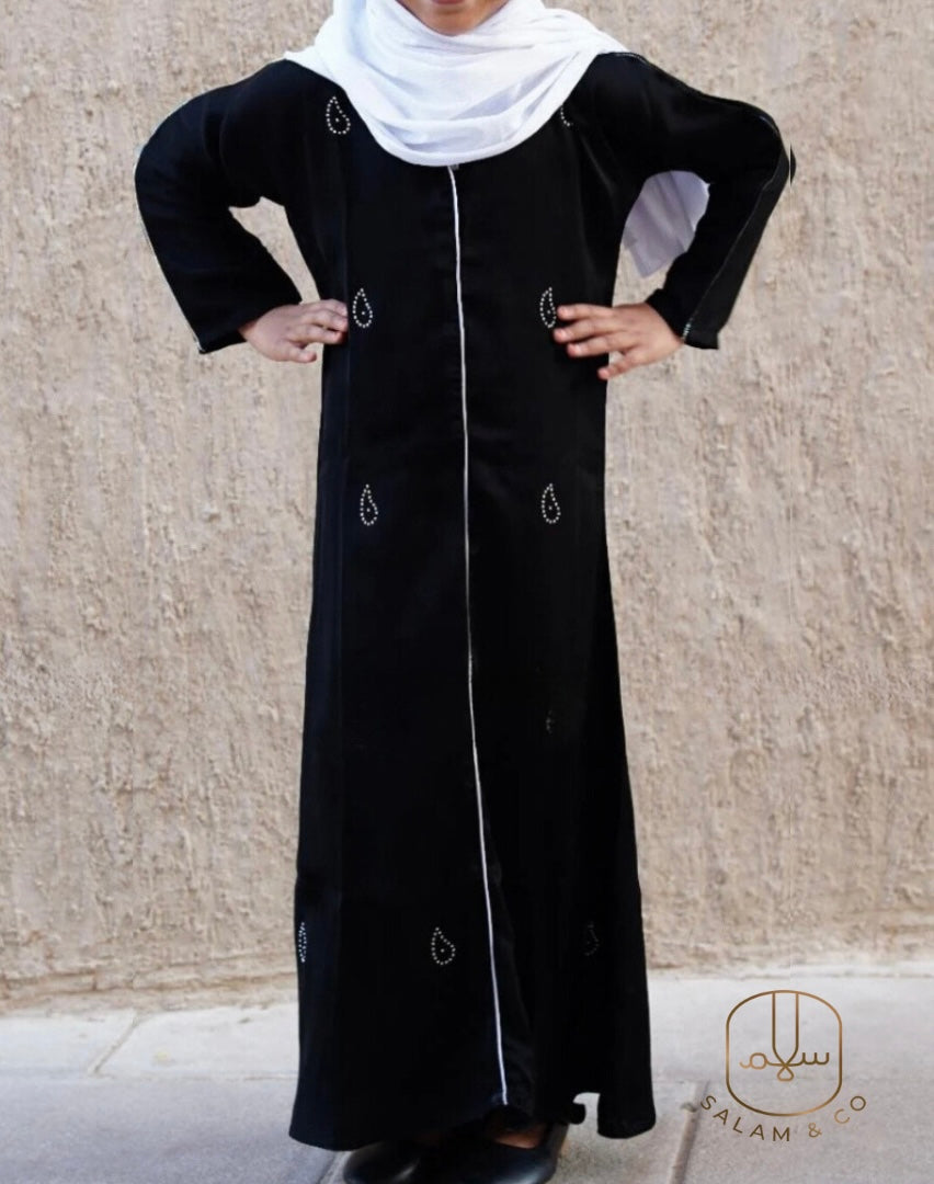 Kids abaya- Black Diamond