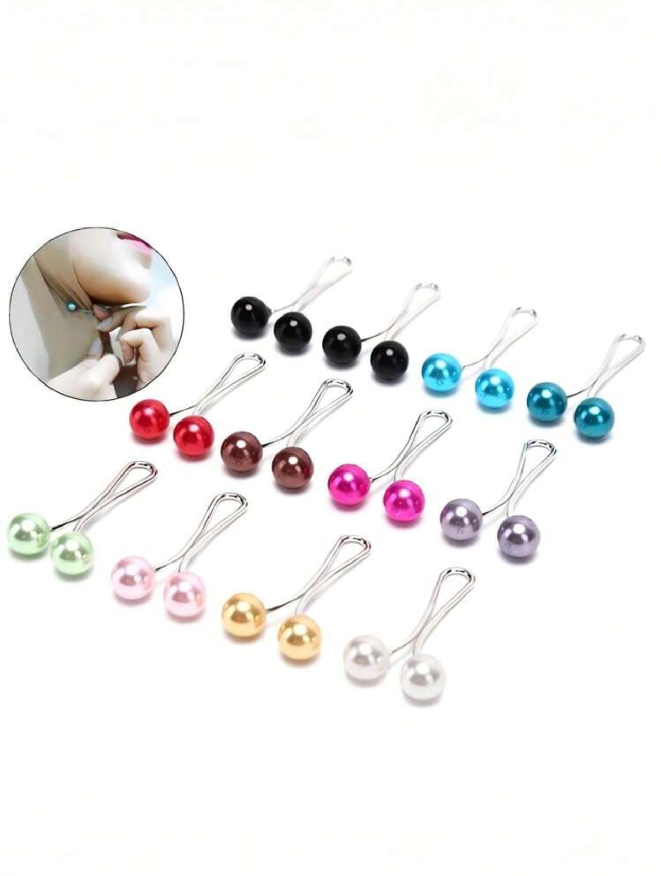Pearl Hijab Pin - 12 pack