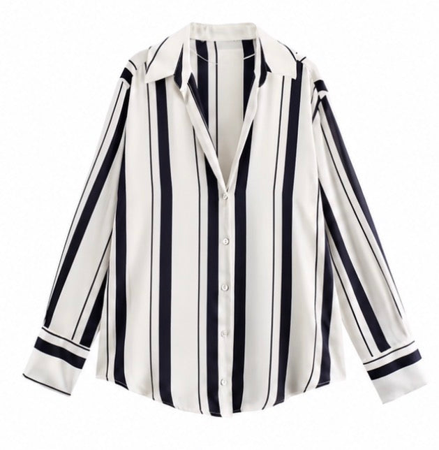 The Noor Satin Button-Up Blouse - Salam Fashion