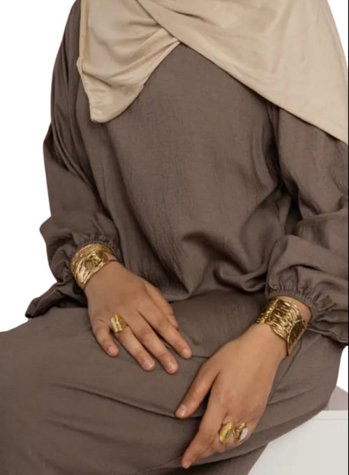 Bisan Balloon Sleeve Abaya - Salam Fashion