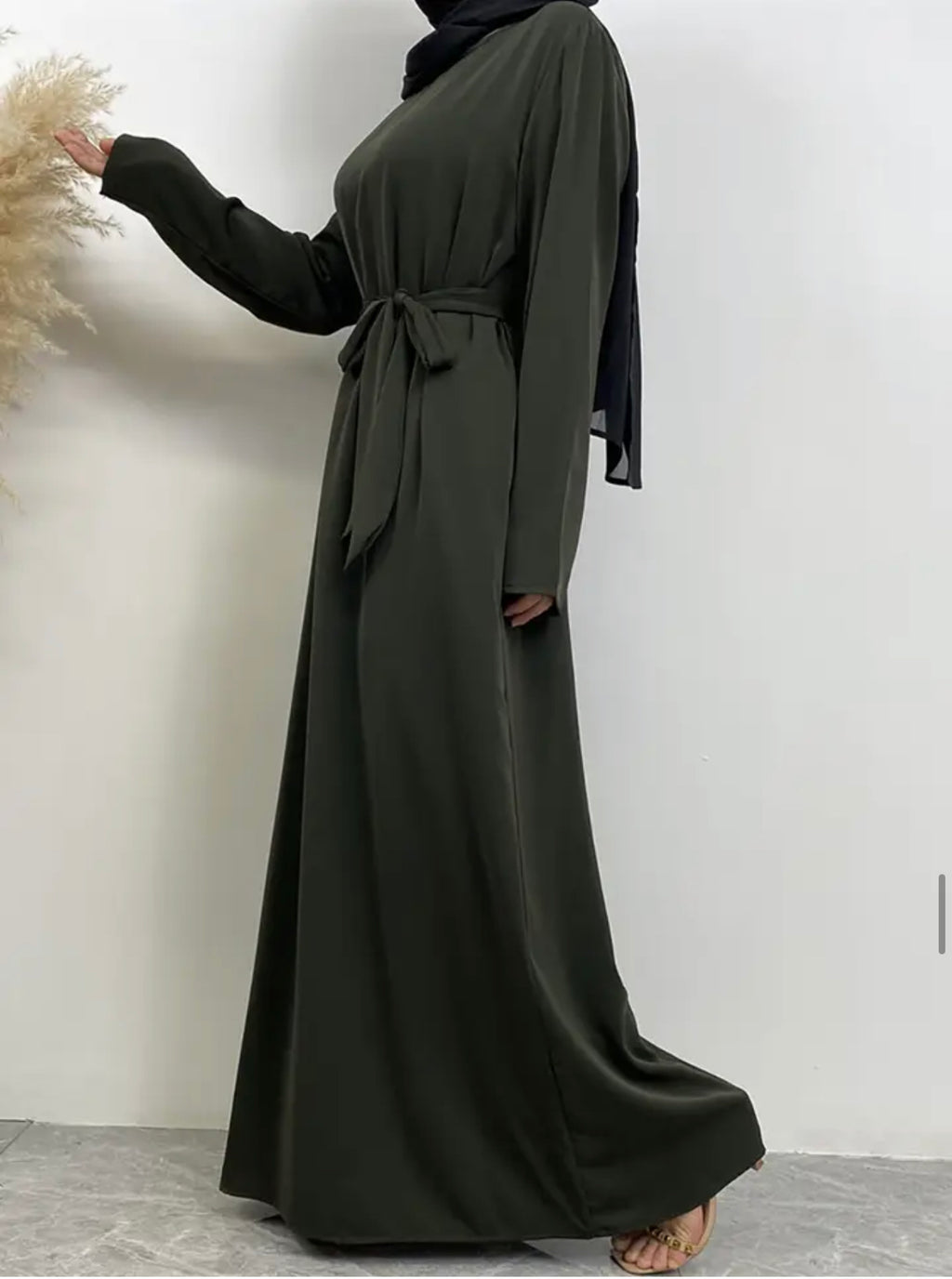 Classic Closed Abaya - Army Green - Salam Fashion