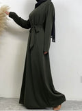 Classic Closed Abaya - Army Green - Salam Fashion