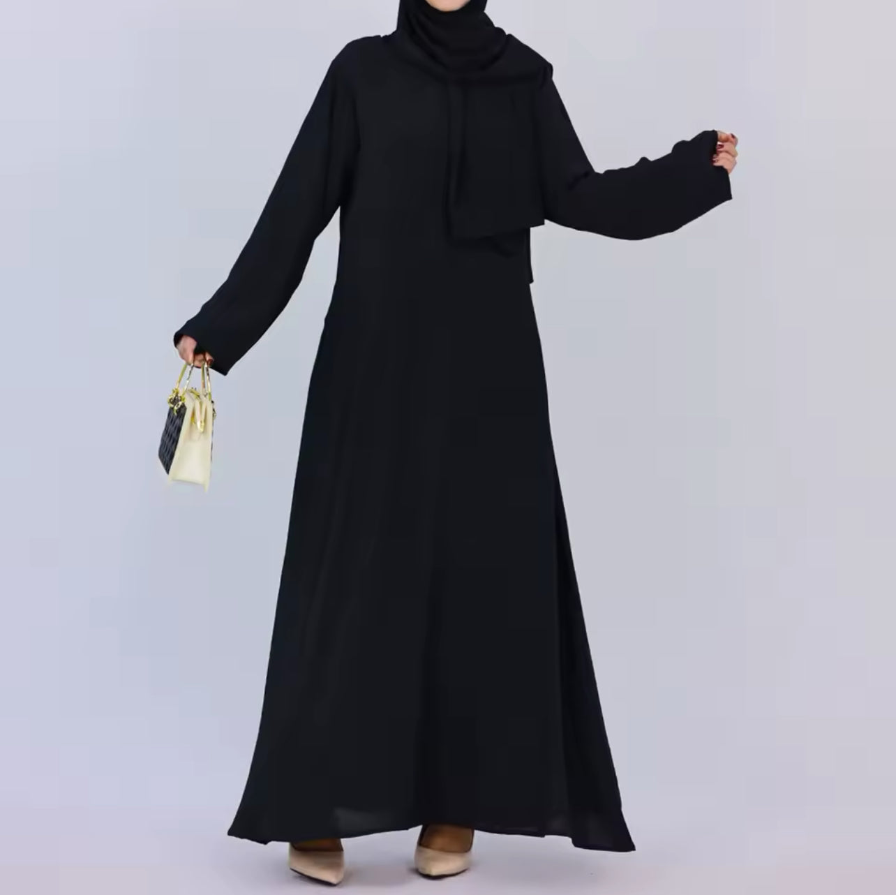 Lightweight Crepe Abaya with Pockets