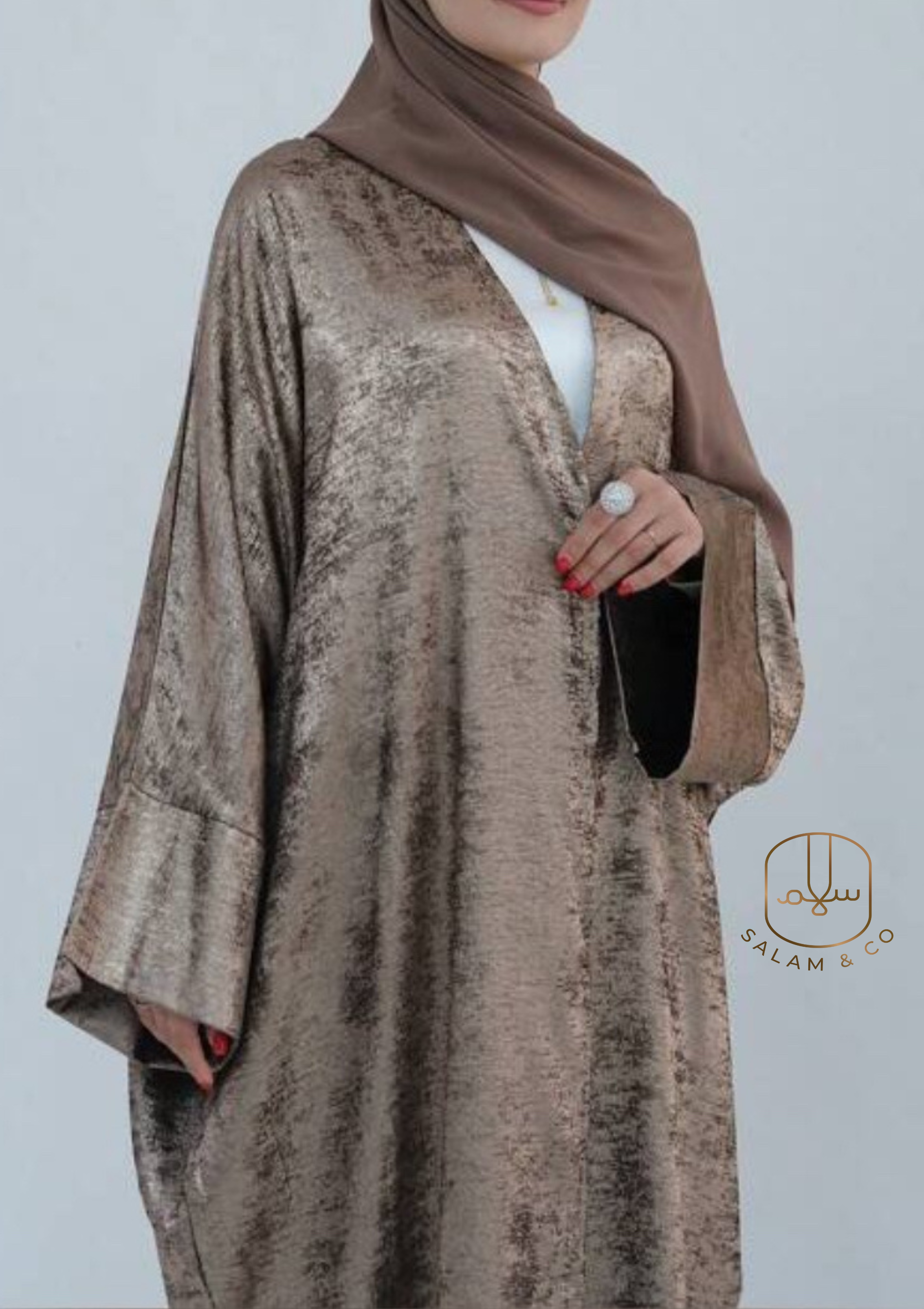 Velvet Kimono Abaya - Salam Fashion