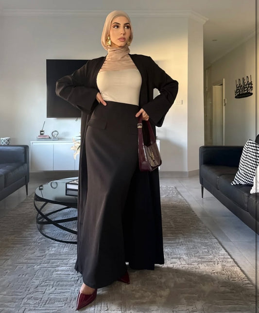 Luxe Minimalist Skirt & Abaya Set