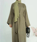 Linen Abaya - Army Green