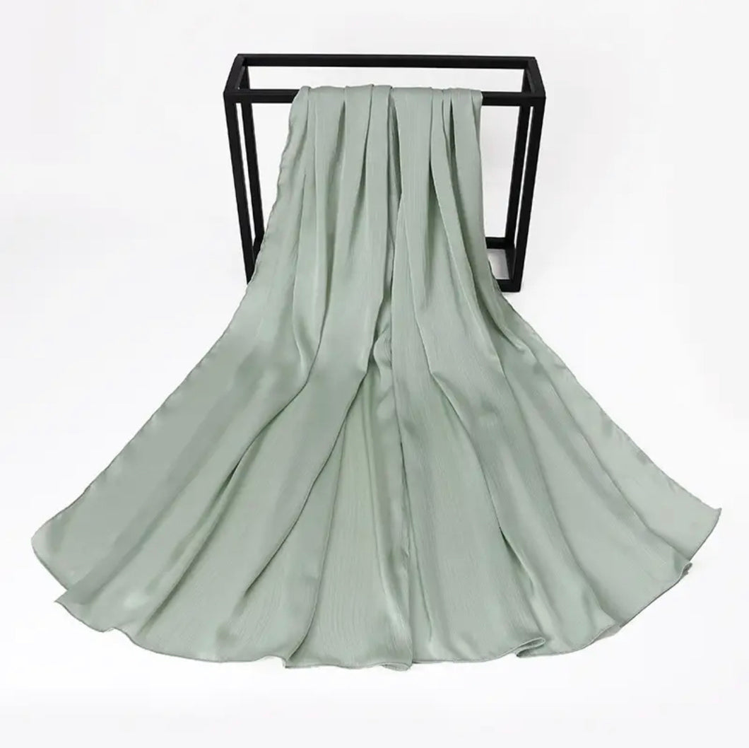 Silk Satin Hijab - Mint - Salam Fashion