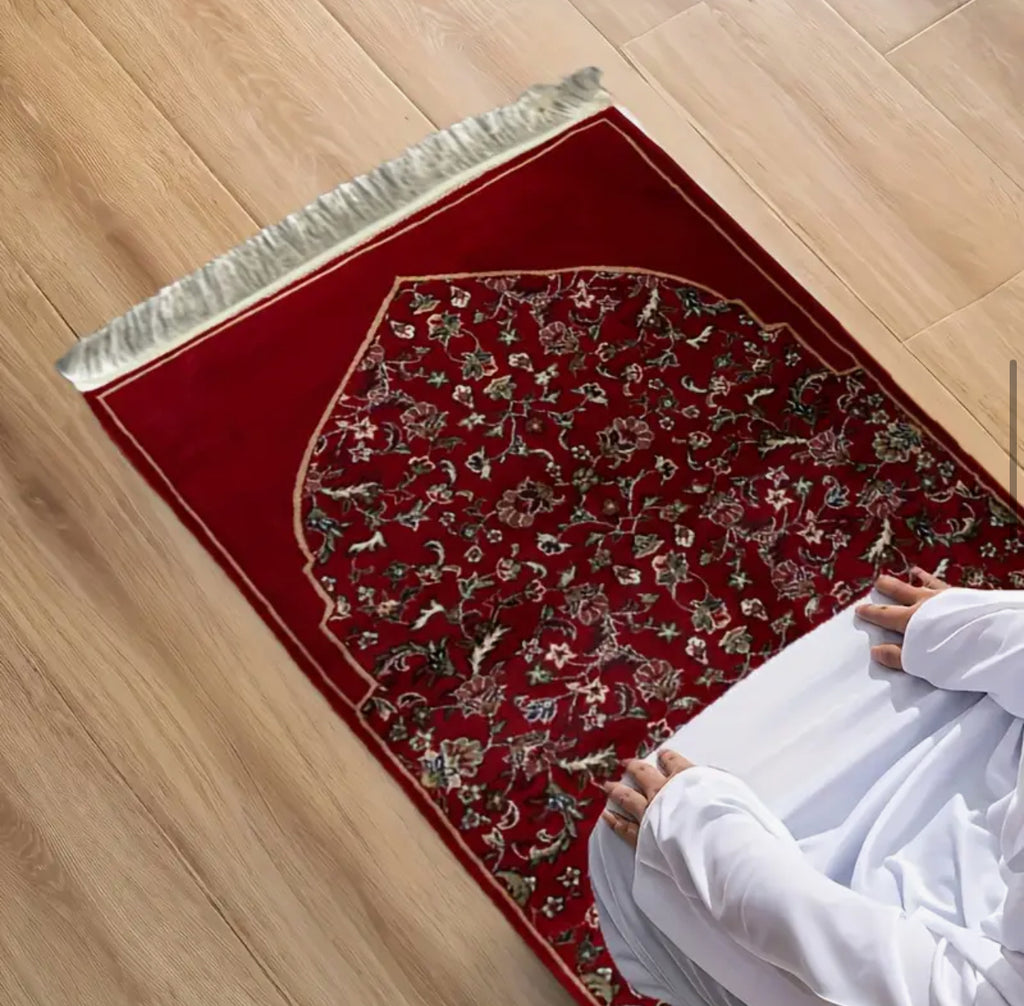 Floral Burgundy Prayer Mat