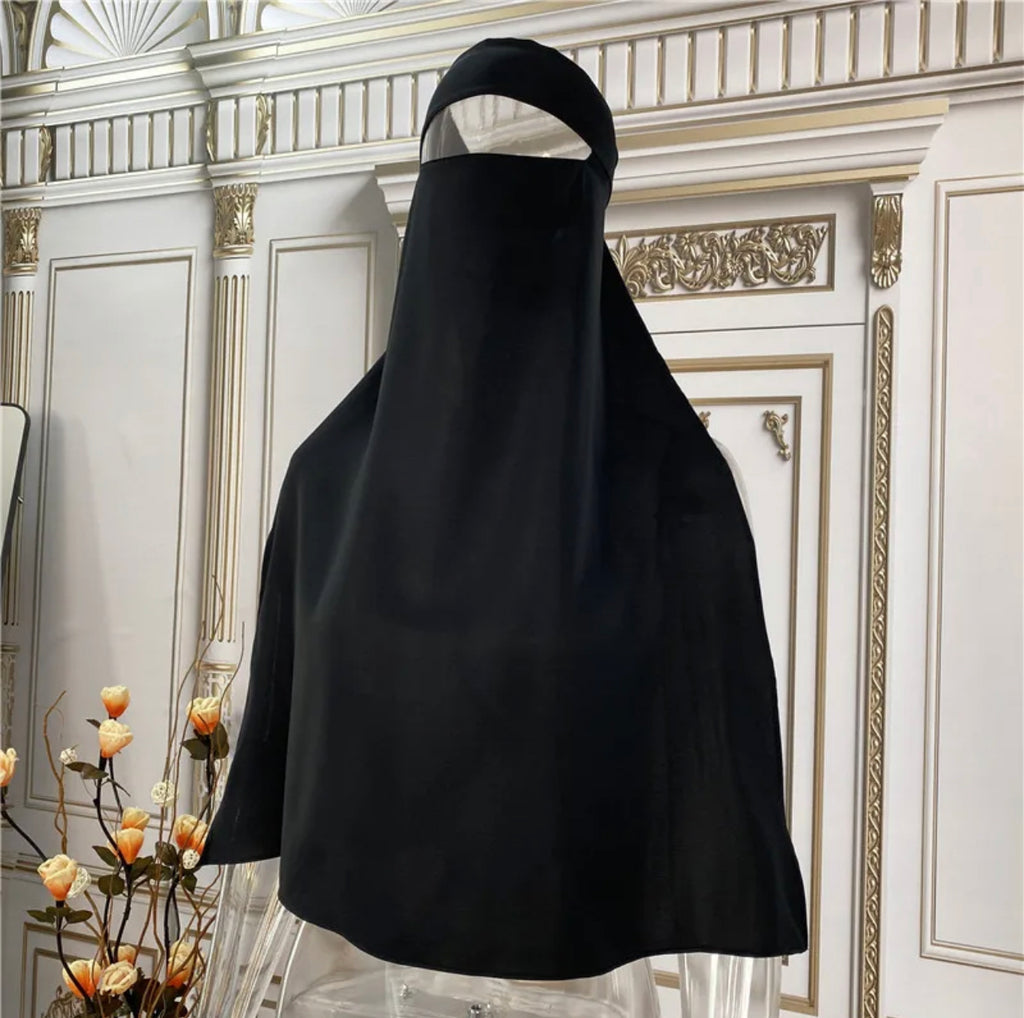 SINGLE LAYER NIQAB - Black