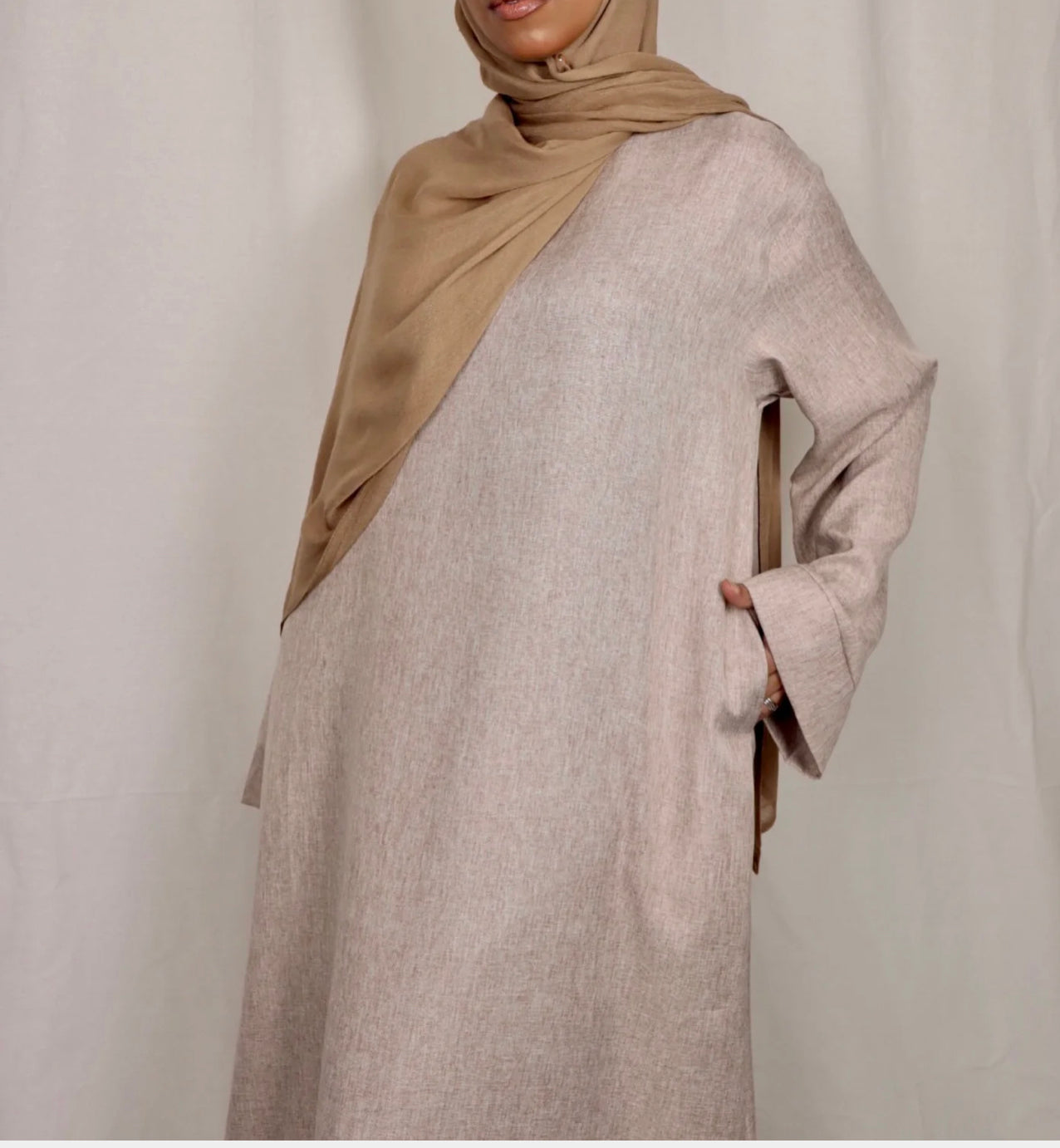 Linen Abaya- Sand