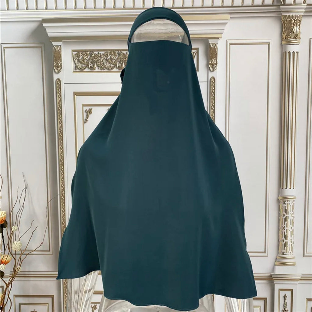 SINGLE LAYER NIQAB- Peacock