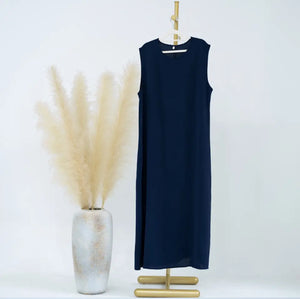 NAVY INNER ABAYA SLIP DRESS - SLEEVELESS