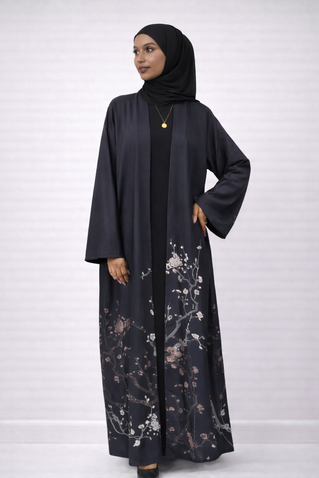 The Midnight Blossom Abaya - Salam Fashion