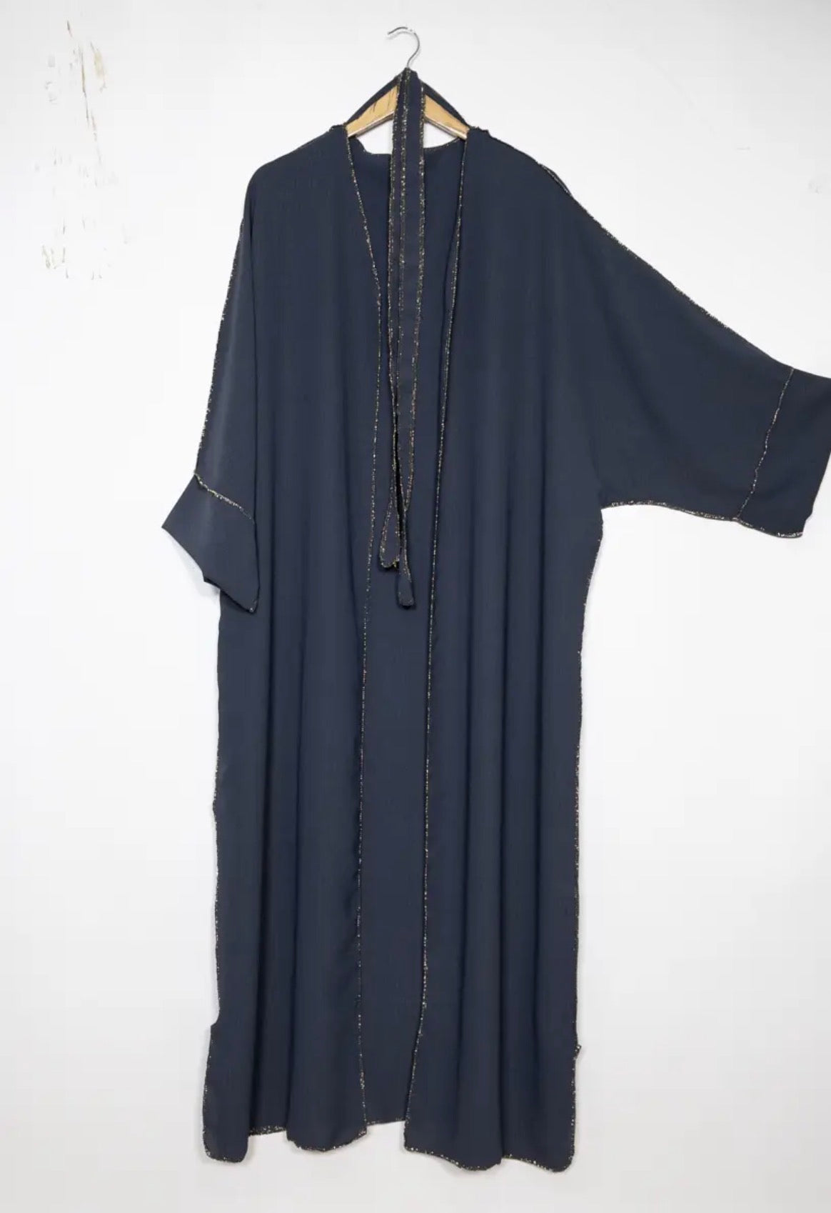 Open Gold Trim Abaya - Salam Fashion