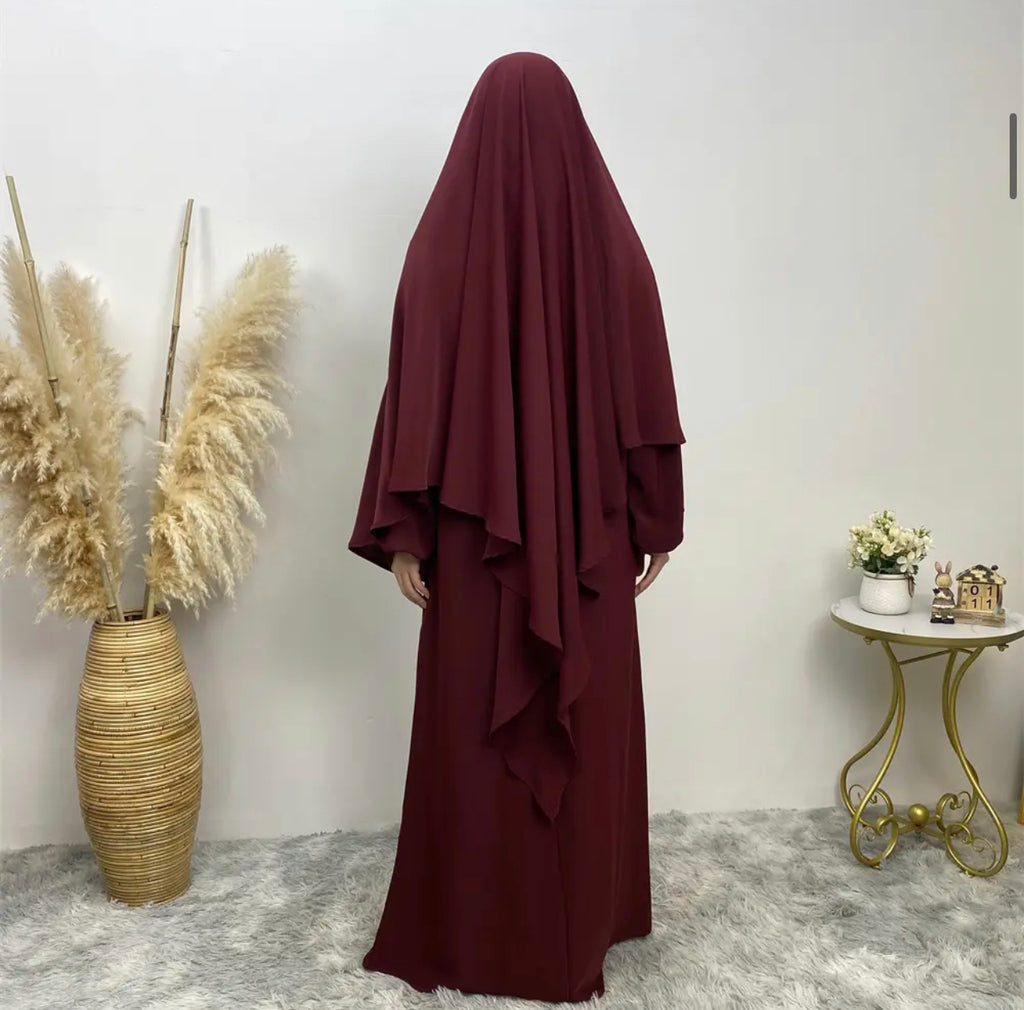 DIAMOND KHIMAR- MAROON - Salam Fashion