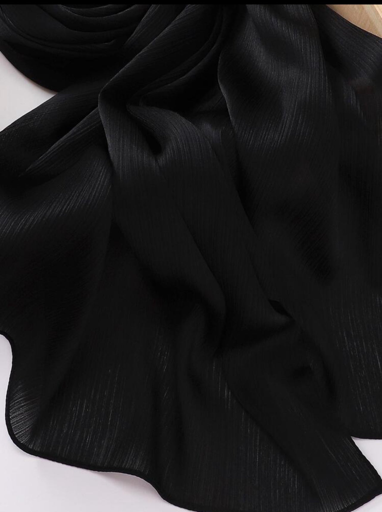 Silk Satin Hijab - Black