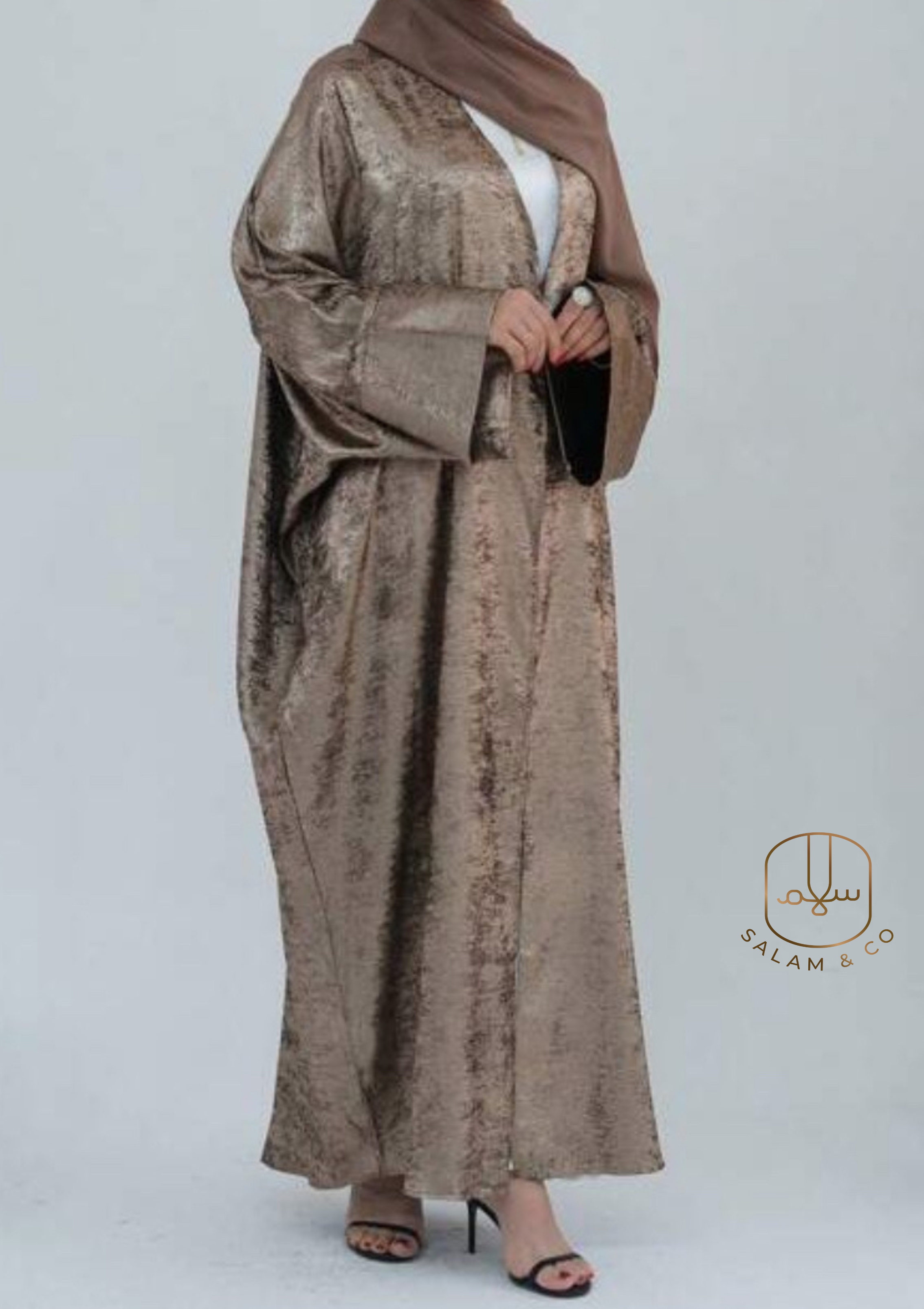 Velvet Kimono Abaya - Salam Fashion