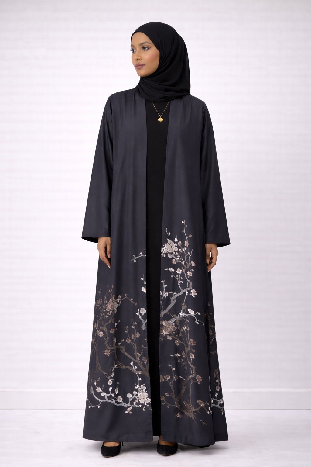 The Midnight Blossom Abaya - Salam Fashion